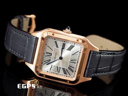CARTIER 卡地亞 SANTOS DE CARITER  山度士 WGSA0021 18K玫瑰金材質&nbsp;&nbsp;<font color="#05f0f0">鍍銀磨砂陽光射線紋飾錶盤</font><font color="#FF0000">&nbsp;2025年保卡</font>&nbsp;石英機芯 32mm