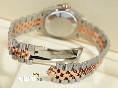 ROLEX 勞力士 DateJust 278381 18K永恆玫瑰金&amp;不鏽鋼材質 半金款 巧克力色面盤 原廠鑲嵌鑽石錶圈、時標&nbsp;2020年新式保卡 自動上鍊 31mm