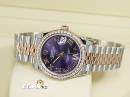 ROLEX 勞力士 DateJust 278381RBR 18K永恆玫瑰金 半金款 <font color="#dabddb">薰衣草紫色面盤 原廠鑲嵌鑽石VI時標</font> <font color="#05f0f0">原廠鑲嵌鑽石錶圈</font> <font color="#ff0000">2025年保卡</font> 自動上鍊 31mm