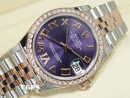 ROLEX 勞力士 DateJust 278381RBR 18K永恆玫瑰金 半金款 <font color="#dabddb">薰衣草紫色面盤 原廠鑲嵌鑽石VI時標</font> <font color="#05f0f0">原廠鑲嵌鑽石錶圈</font> <font color="#ff0000">2025年保卡</font> 自動上鍊 31mm