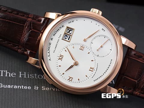 A.LANGE &amp; SOHNE 朗格 Lange 1 101.032 18K玫瑰金材質&nbsp;大日期窗 實心銀白色面盤 玫瑰金羅馬數字時標指針   2022年保單 台灣公司貨&nbsp; 手上鍊 38.5mm