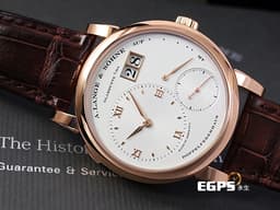 A.LANGE &amp; SOHNE 朗格 Lange 1 101.032 18K玫瑰金材質&nbsp;<font color="#05f0f0">大日期窗 實心銀白色面盤 玫瑰金羅馬數字時標指針</font>  <font color="#FF0000"> 2022年保單 台灣公司貨&nbsp;</font> 手上鍊 38.5mm