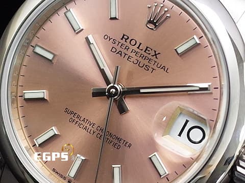 ROLEX 勞力士 Datejust 31 蠔式日誌型 278240 粉紅色錶面盤 經典 DJ31 不鏽鋼 2024年保單 自動上鍊 31mm 自動上鍊 31mm