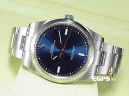 ROLEX 勞力士 Oyster Perpetual 蠔式恆動型 114300&nbsp;<font color="#2828FF">藍色太陽紋面盤 </font>經典 OP39 不鏽鋼&nbsp;大三針 自動上鍊 39mm