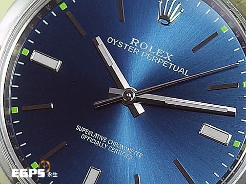 ROLEX 勞力士 Oyster Perpetual 蠔式恆動型 114300&nbsp;藍色太陽紋面盤 經典 OP39 不鏽鋼&nbsp;大三針 自動上鍊 39mm