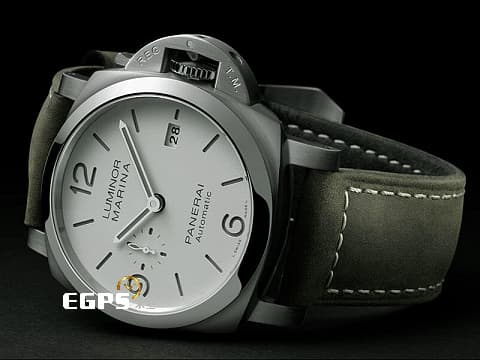 PANERAI 沛納海 Luminor Marina PAM01314 不鏽鋼材質 PAM1314 白色經典三明治面盤、銀雪灰夜光指針、時標  送你1314，愛你一生一世，男生女生皆合適  2024年單新式保卡  自動上鍊 44mm