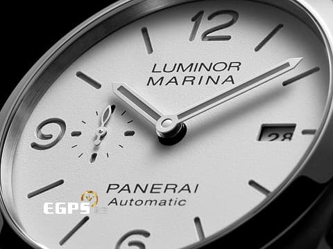 PANERAI 沛納海 Luminor Marina PAM01314 不鏽鋼材質 PAM1314 白色經典三明治面盤、銀雪灰夜光指針、時標  送你1314，愛你一生一世，男生女生皆合適  2024年單新式保卡  自動上鍊 44mm