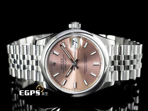 ROLEX 勞力士 Datejust 31 蠔式日誌型 278240 粉紅色錶面盤 經典 DJ31 不鏽鋼 2024年保單 紀念型（Jubilee）五銖錶帶 自動上鍊 31mm