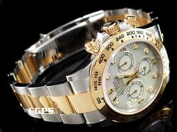 ROLEX 勞力士 Cosmograph Daytona 宇宙計時型 迪通拿 116503NG<font color="#FF0000">&nbsp;</font><font color="#96d8e8">絕版停產錶款 白色珍珠貝母面盤 原廠鑽石時標</font>&nbsp;計時碼表 <font color="#f9e87b">18K黃金材質 半金款</font> 賽車錶&nbsp;<font color="#ff0000">2021年保卡</font><font color="#ff0000">&nbsp;</font>自動上鏈 40mm