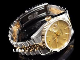 ROLEX 勞力士 DATEJUST DJ 16233 蠔式恆動 18K黃金材質 半金款 <font color="#fffa5c">原裝金色面盤 柱狀時標</font> <font color="#ff0000">台灣公司貨 </font>自動上鍊 36mm