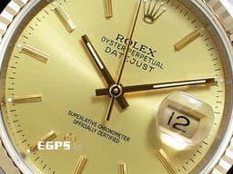 ROLEX 勞力士 DATEJUST DJ 16233 蠔式恆動 18K黃金材質 半金款 <font color="#fffa5c">原裝金色面盤 柱狀時標</font> <font color="#ff0000">台灣公司貨 </font>自動上鍊 36mm