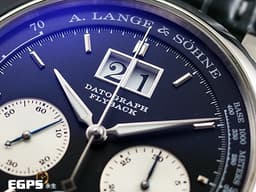 A.LANGE &amp; SOHNE 朗格 SAXONIA系列 DOUBLE SPLIT DATOGRAPH 405.035 <font color="#05f0f0">PT950鉑金材質 飛返計時 大日期窗 動能顯示</font> <font color="#ff0000">2023年保單</font> 手上鍊&nbsp;41mm