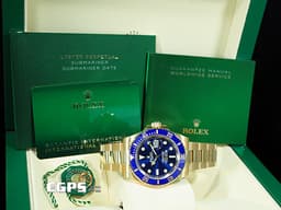 ROLEX 勞力士 Submariner 潛航者 126618LB <font color=#2828FF>藍色面盤 </font> 藍水鬼 陶瓷框 18K黃金 <font color=#FF0000>2024年保單</font> 126618 LB <font color=#FFFF33>歡迎各路錶友以 RM、PP、AP、勞力士 來店交換，本店將以最高價評估～</font> 潛水錶 自動上鍊 41mm