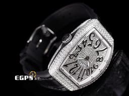 Franck Muller 法蘭穆勒 FM Vanguard Lady V32 黑色 <font color="#FF0000">精鑲鑽石，滿天星鑽石面盤</font> 不鏽鋼材質 石英腕錶 32x42.3mm