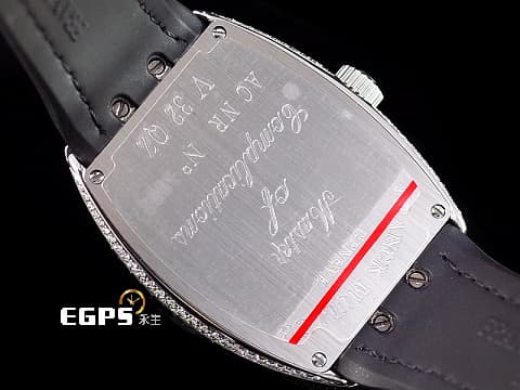 Franck Muller 法蘭穆勒 FM Vanguard Lady V32 黑色 精鑲鑽石，滿天星鑽石面盤 不鏽鋼材質 石英腕錶 32x42.3mm