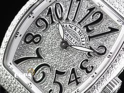 Franck Muller 法蘭穆勒 FM Vanguard Lady V32 黑色 <font color="#FF0000">精鑲鑽石，滿天星鑽石面盤</font> 不鏽鋼材質 石英腕錶 32x42.3mm