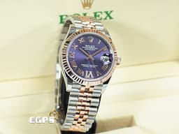 ROLEX 勞力士 DateJust 278271 玫瑰金及不鏽鋼材質  <font color=#8d40c1>茄紫色面盤 VI鑲鑽時標</font> <font color=#FF0000>2024年新式綠卡</font> 自動上鍊 31mm