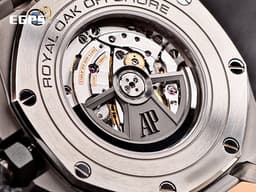 Audemars Piguet 愛彼 AP錶 Royal Oak Offshore 皇家橡樹 離岸型 26400SO.OO.A335CA.01 <font color=#4169e1>藍色陶瓷圈 藍色熊貓面盤</font> ROO 計時碼表 不鏽鋼 26400 SO <font color=#FF0000>藍迷彩 大熊貓 限量400只 2019年新式保卡</font> 自動上鏈 44mm