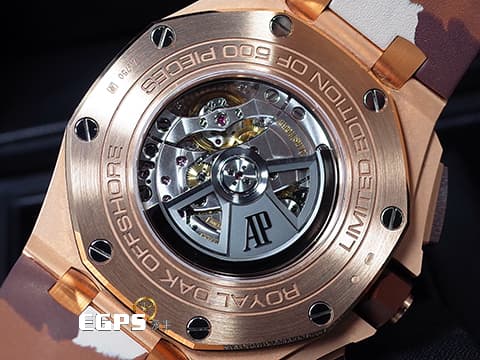 Audemars Piguet 愛彼 AP錶 Royal Oak Offshore 皇家橡樹 離岸型 計時碼表 26401RO.OO.A087CA.01 18K玫瑰金材質 棕色陶瓷框 迷彩大金貓&nbsp;全球專賣店限量500只 2019年新式保卡&nbsp;自動上鏈 44mm