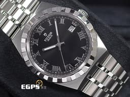 TUDOR 帝舵 ROYAL 皇家系列 28500-0003 <font color="#05f0f0">黑色面盤 立體羅馬數字時標 割坑紋與磨光飾面間隔錶圈</font> 不鏽鋼 <font color="#FF0000">2025年保單</font> 自動上鍊 38mm