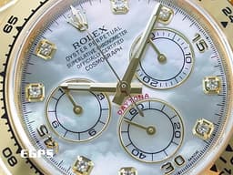 ROELX 勞力士 Daytona 116508 18K黃金材質 <font color="#ffffff">白色珍珠母貝錶面 原鑲鑽石時標 </font> <font color="#ff0000">2020年新式保卡 </font>自動上鍊 40mm
