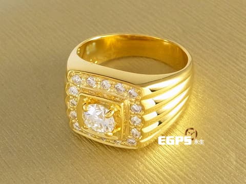 黃K金 天然真鑽 鑽戒 鑽石戒指 鑽石 主石0.55CT 男戒