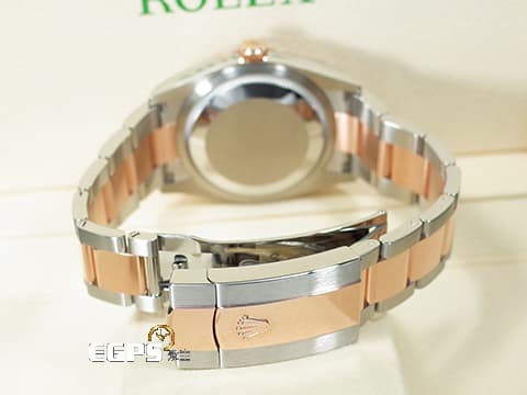 ROLEX 勞力士 Datejust 126231 蠔式日誌型 18K永恒玫瑰金材質 半金款 DJ36 經典三角坑紋錶圈 白色面盤&nbsp;2025年新式綠卡 自動上鍊 36mm