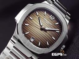 Patek Philippe 百達翡麗 PP 7118 金鷹 7118/1A  不鏽鋼鍊帶款 <font color="#05f0f0"> 最熱門 Nautilus 金鷹系列，PP印記 </font><font color="#e2e1c5">漸層棕色面盤</font><font color="#05f0f0">&nbsp;</font><font color="#FF0000">2023年保&nbsp;</font>自動上鍊 35.2mm