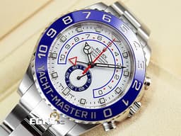 ROLEX 勞力士 Yacht-Master II 遊艇名仕 116680 <font color="#FF0000">絕版增值中~ 停產~~~ 2023年保單 新式保卡  新款賓士指針 </font> <font color="#869edd"> 藍色陶瓷錶圈 </font> 帆船倒數計時 不鏽鋼錶款 陶瓷框  44mm