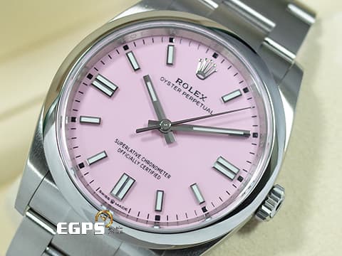 ROLEX 勞力士 Oyster Perpetual 36 經典 蠔式恆動型 126000 糖果粉 粉紅色面盤  OP36 不鏽鋼 2024年新式綠卡 自動上鍊 36mm