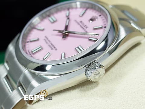 ROLEX 勞力士 Oyster Perpetual 36 經典 蠔式恆動型 126000 糖果粉 粉紅色面盤  OP36 不鏽鋼 2024年新式綠卡 自動上鍊 36mm