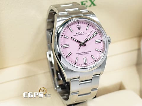 ROLEX 勞力士 Oyster Perpetual 36 經典 蠔式恆動型 126000 糖果粉 粉紅色面盤  OP36 不鏽鋼 2024年新式綠卡 自動上鍊 36mm