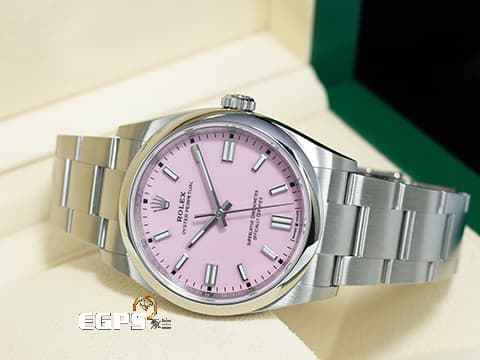 ROLEX 勞力士 Oyster Perpetual 36 經典 蠔式恆動型 126000 糖果粉 粉紅色面盤  OP36 不鏽鋼 2024年新式綠卡 自動上鍊 36mm