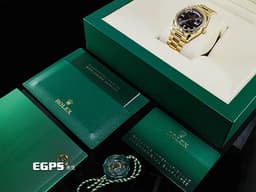 ROLEX 勞力士 Day-Date DD 36 128238 蠔式 日期星期型 18K黃金材質 <font color=#70cce1>質感深邃漸層灰色錶面搭配原鑲鑽石時標</font> 經典元首型錶帶 <font color=#FF0000>2021年保卡 </font> 自動上鍊 36mm