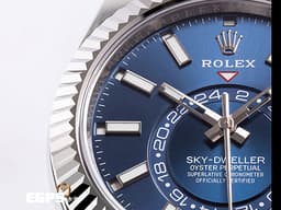 ROLEX 勞力士 Sky-Dweller 蠔式 天行者 326934 <font color="#0080FF">亮藍色面盤</font> 沙羅系統 年曆錶 兩地時區 經典三角坑紋錶圈 <font color="#FF0000">2019年保卡 蠔式（Oyster）三節錶帶</font> 自動上鍊 42mm