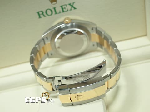 ROLEX 勞力士 Datejust 41 蠔式日誌型 126303 石板灰色面盤搭配綠色羅馬數字時標 溫布頓 DJ41 半金款 18K黃金 2024年保單 蠔式（Oyster）三節板帶 自動上鍊 41mm