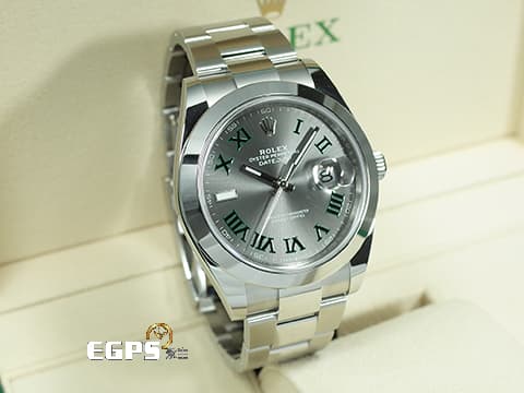 ROLEX 勞力士 DATEJUST 126300 蠔式日誌型 不鏽鋼材質 綠色羅馬字面盤 費德勒面盤 2025年新式綠卡  自動腕錶 41mm