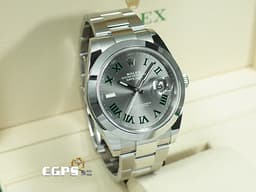ROLEX 勞力士 DATEJUST 126300 蠔式日誌型 不鏽鋼材質 <font color=#74d56a>綠色羅馬字面盤 費德勒面盤</font> <font color=#FF0000>2025年新式綠卡 </font> 自動腕錶 41mm