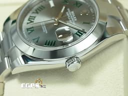 ROLEX 勞力士 DATEJUST 126300 蠔式日誌型 不鏽鋼材質 <font color=#74d56a>綠色羅馬字面盤 費德勒面盤</font> <font color=#FF0000>2025年新式綠卡 </font> 自動腕錶 41mm