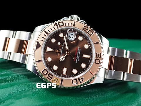 ROLEX 勞力士 Yacht-Master 37 蠔式 遊艇名仕型 268621 巧克力色面盤 中型 玫瑰金 半金款 2025年新式保卡 自動上鍊 37mm