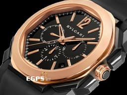 BVLGARI 寶格麗 OCTO VELOCISSIMO BGOP41SG 102488 <font color=#ffff00>玫瑰金&鍍黑PVD不鏽鋼材質</font> <font color=#FF0000>2020年保單 </font> 自動上鏈 41.5mm