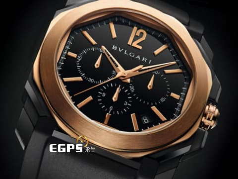 BVLGARI 寶格麗 OCTO VELOCISSIMO BGOP41SG 102488 玫瑰金&amp;鍍黑PVD不鏽鋼材質 2020年保單  自動上鏈 41.5mm