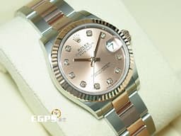 ROLEX 勞力士 Datejust 31 蠔式日誌型 278271 <font color="#faa329">原廠鑽石時標面盤&nbsp;永恆玫瑰金 半金款</font> DJ31 經典三角坑紋外圈&nbsp;<font color="#ff0000">2021年保卡</font>&nbsp;<font color="#ff0000">蠔式（Oyster）三節板帶</font> 自動上鏈 31mm