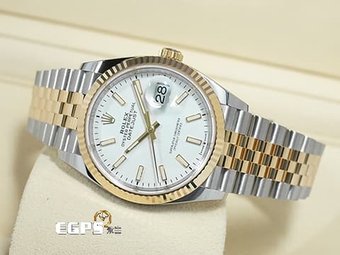 ROLEX 勞力士 蠔式 Datejust DJ36 126233 18K黃金&amp;蠔式鋼&nbsp;經典白色面盤搭配黃金太陽坑紋錶圈&nbsp;2025年保卡 五銖鏈帶款 自動上鏈 36mm