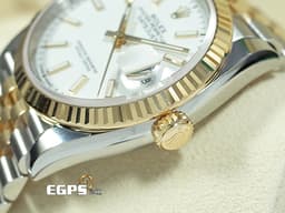 ROLEX 勞力士 蠔式 Datejust DJ36 126233 18K黃金&amp;蠔式鋼&nbsp;<font color="#05f0f0">經典白色面盤搭配黃金太陽坑紋錶圈</font>&nbsp;<font color="#ff0000">2025年保卡 五銖鏈帶款</font> 自動上鏈 36mm