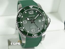 LONGINES 浪琴 Hydro Conquest 康卡斯 深海征服者 L37854066 浪鬼 <font color=#009100>綠色陶瓷圈、陶瓷拉絲面盤 綠水鬼</font> 不鏽鋼 <font color=#FF0000>專賣店特別版 附原廠快拆式橡膠錶帶 2021年台灣公司貨</font> 潛水錶 自動上鍊 41mm