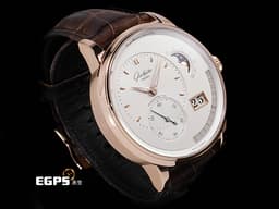 Glashutte Original 格拉蘇蒂 Pano Matic Lunar 偏心系列 1-92-09-02-05-62 18K玫瑰金材質 <font color="#0080FF">年曆錶 月相盈虧 大日期窗 逆跳月份顯示 100小時動力儲存 </font>  <font color="#70cce1">德國腕錶工藝 招牌雙鵝頸 3/4夾板 偏心面盤 </font> <font color="#ff0000"> 2023年保卡 台灣公司貨</font> 自動上鍊 42mm