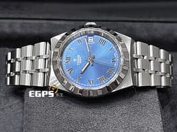 TUDOR 帝舵  Royal 皇家系列 28400-0006 中型 <font color="#4169e1">坑紋外圈 藍色太陽紋面盤</font>  大三針 不鏽鋼 <font color="#FF0000">2025年保單 </font> 自動上鍊 34mm