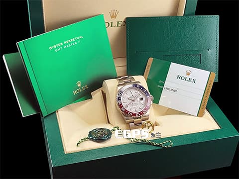 ROLEX 勞力士 GMT-Master II 格林威治型 126719BLRO mete 陶瓷紅藍雙色 百事圈 18K白金材質&nbsp;隕石面盤 2020年保卡&nbsp;自動上鍊 40mm