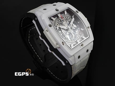 HUBLOT 宇舶 Spirit of Big Bang White Ceramic 大爆炸 靈魂系列 641.HX.0173.LR 白色陶瓷材質錶殼&nbsp;計時碼表 酒桶型 2020年卡&nbsp;自動上鍊 42mm